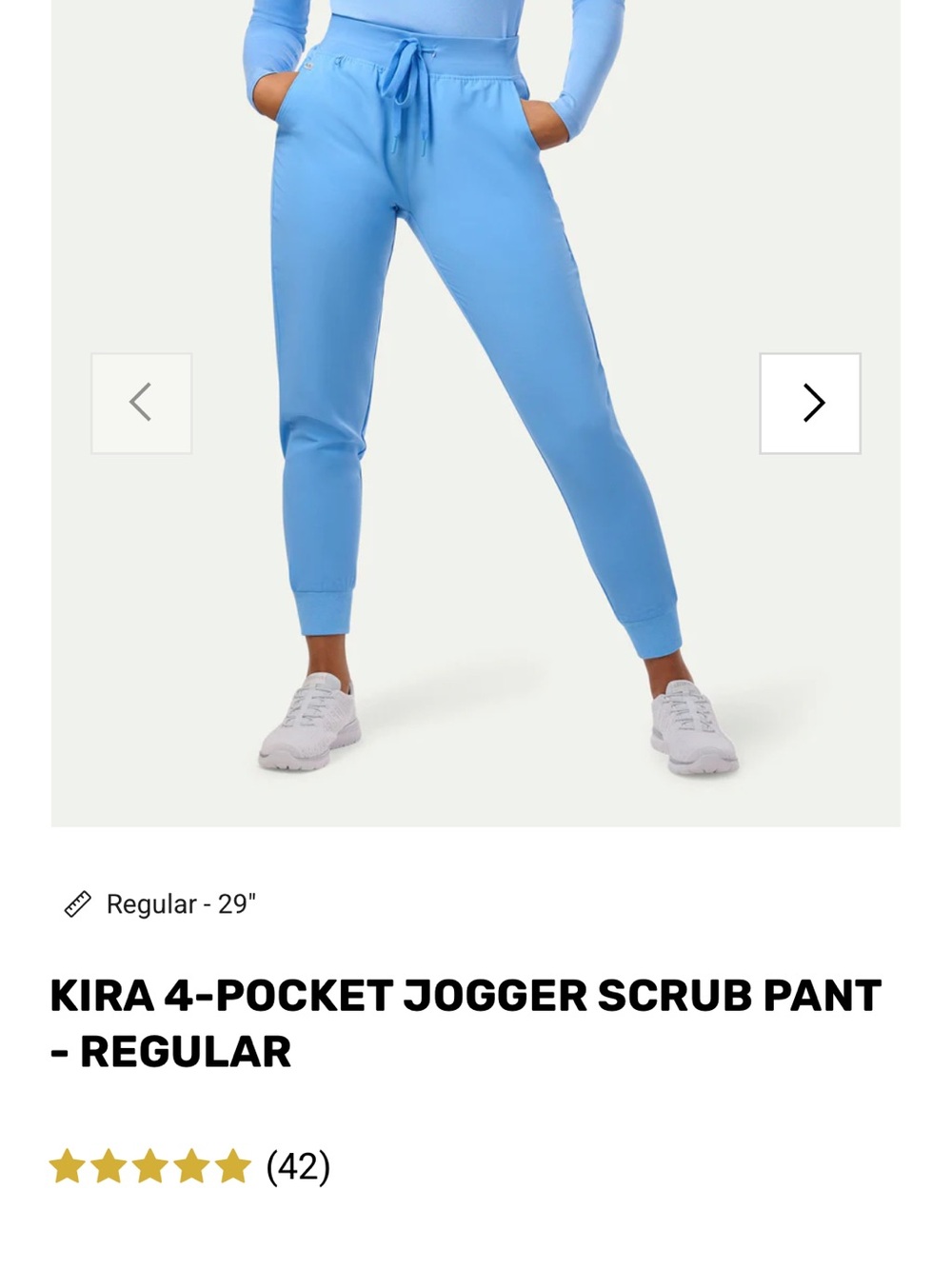 Peelz brand 4-Pocket Jogger Scrub Pant in Sky Blue